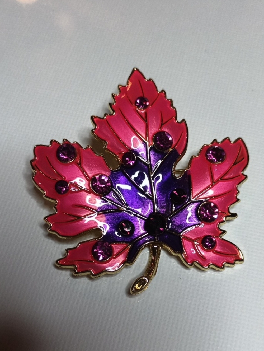 Leaf Crystal Brooch - Women Jewelry